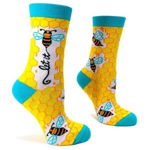 •Let it Bee• Colorful Women’s Novelty Crew Socks